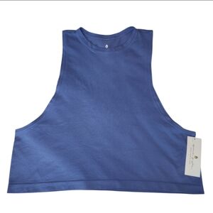 Spiritual Gangster Blue Sleeveless Crop Top